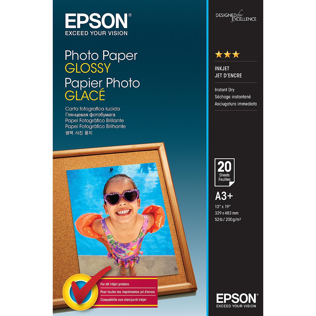 EPSON - Papel Photo Glossy A3+ 20 hojas 200 grs (Ref.C13S042535)