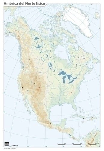 ERIK - MAPA MUDO COLOR FISICO AMERICA DEL NORTE (Ref.MM0122)