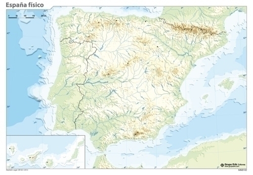 ERIK - MAPA MUDO COLOR FISICO ESPAÑA (Ref.MM0102)