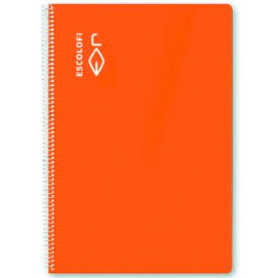 ESCOLOFI - LIBRETA ESPIRAL TAPA DURA 50H FOLIO 70GR MILIMETRADO 3X3X9 CM NARANJA -5U- (Ref.180945502)