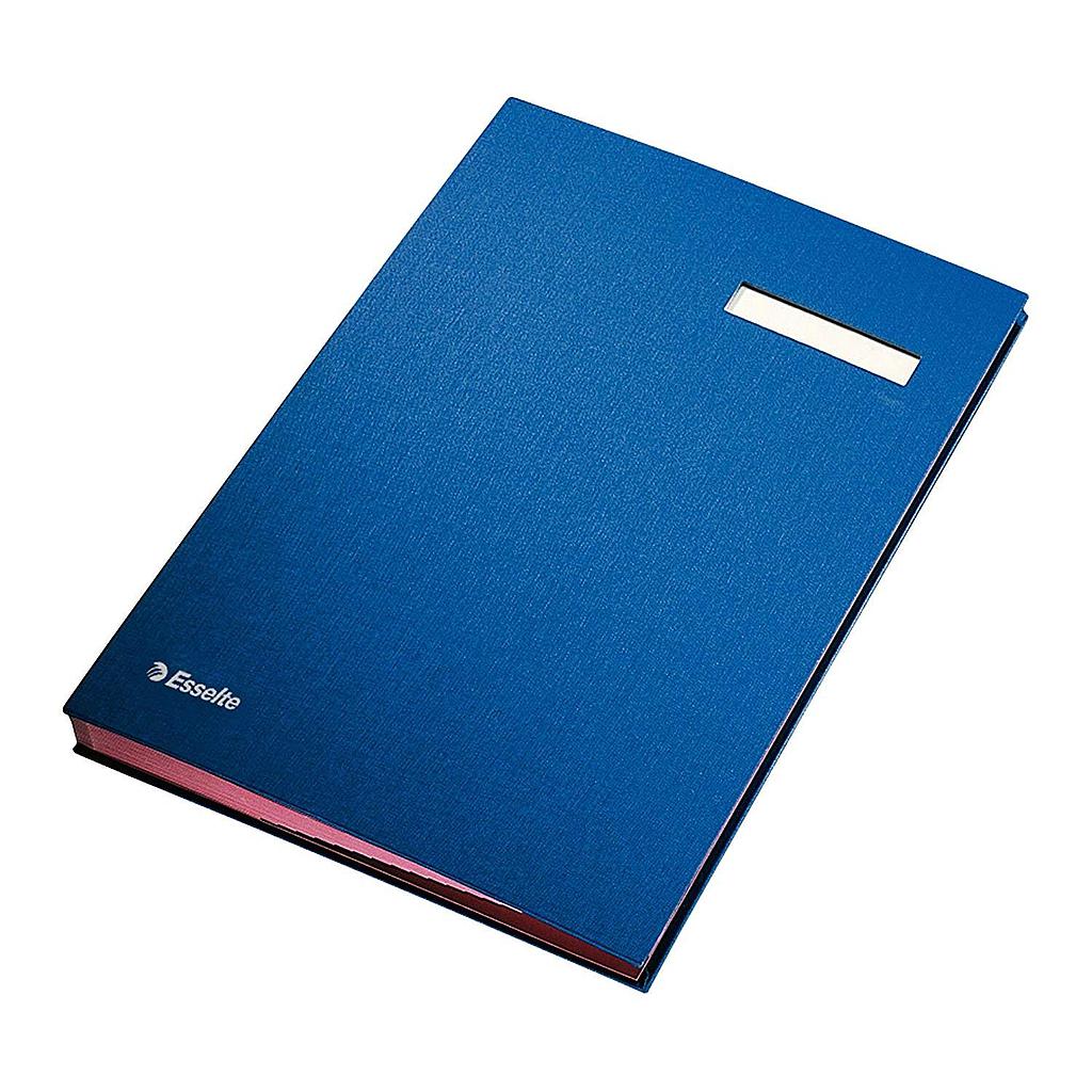 ESSELTE - PORTAFIRMAS FUELLE 20 SEPARADORES FORRADO AZUL (Ref.621063)