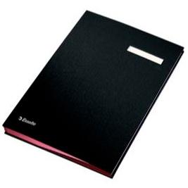 ESSELTE - PORTAFIRMAS FUELLE 20 SEPARADORES FORRADO NEGRO (Ref.621061)