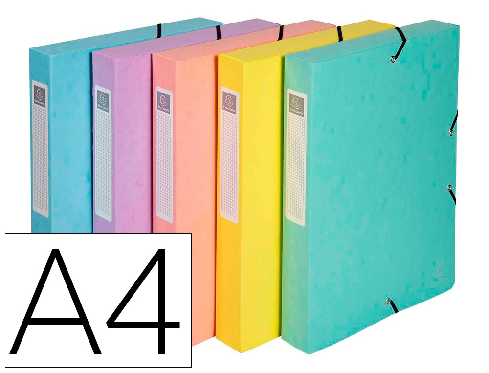 EXACOMPTA - CARPETA de PROYECTOS AQUAREL CARTON A4 GOMAS 4 cm SURTIDO (5 col.) (Ref.59560E)