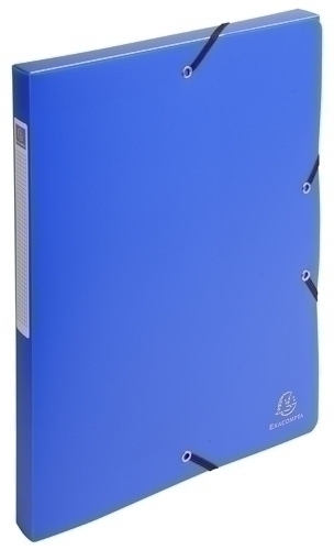 EXACOMPTA - CARPETA de PROYECTOS EXABOX PP LISO OPACO A4 GOMAS 2,5 cm AZUL (Ref.59682E)