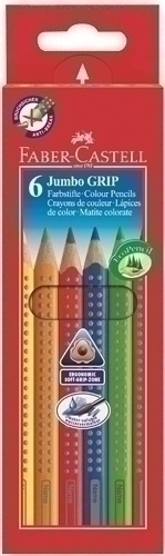 FABER CASTELL - LAPICES ACUARELABLES JUMBO GRIP estuche de 6 (Ref.110906)