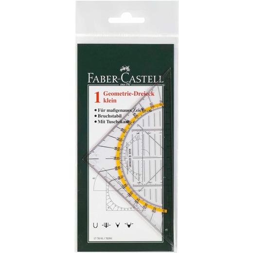 FABER CASTELL - REGLA TRIÁNGULO GRADUADO TRIÁNGULOS 18CM 1,8MM TRANSPARENTE -BLISTER- (Ref.177091)