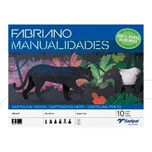 FABRIANO - BLOC 10 HOJAS MANUALIDADES CARTULINA NEGRA (Ref.S0400004)