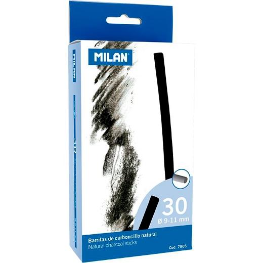 FACTIS - MILAN CARBONCILLO NATURAL CILÍNDRICO Ø9-11MMX15CM EN CAJA DE 30 BARRITAS (Ref.7085)