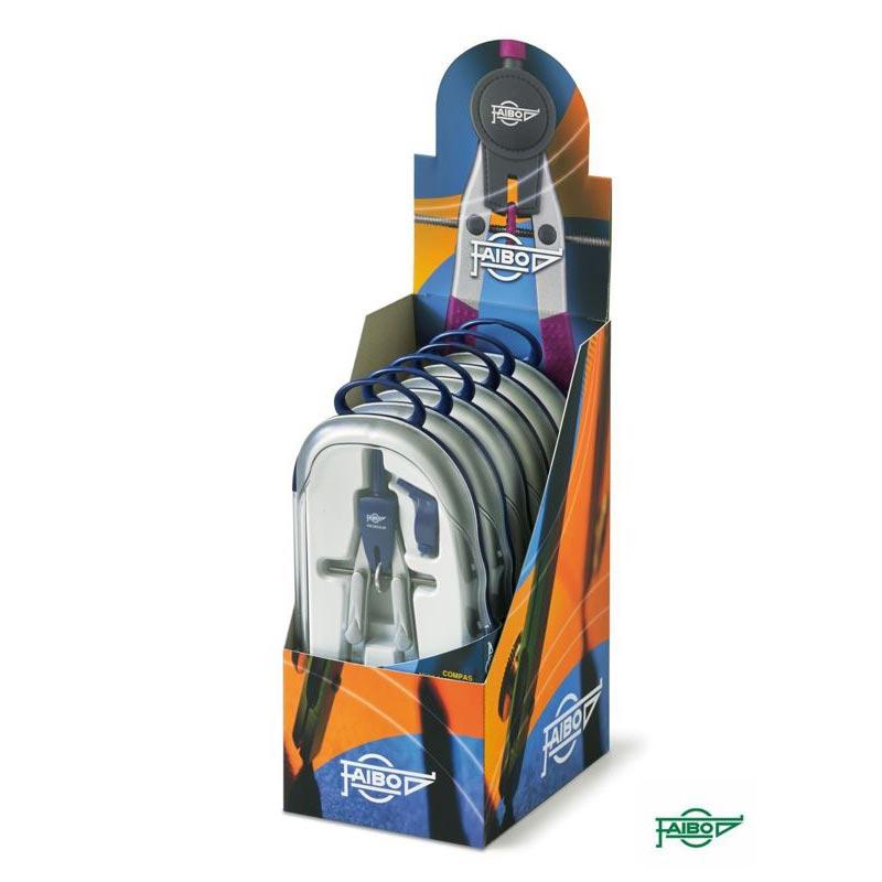 FAIBO - EXPOSITOR COMPÁS SERIE BLUE-LINE MICROMÉTRICO BRAZOS ARTICULADOS 401T 6 UNIDADES (Ref.401TEXP)