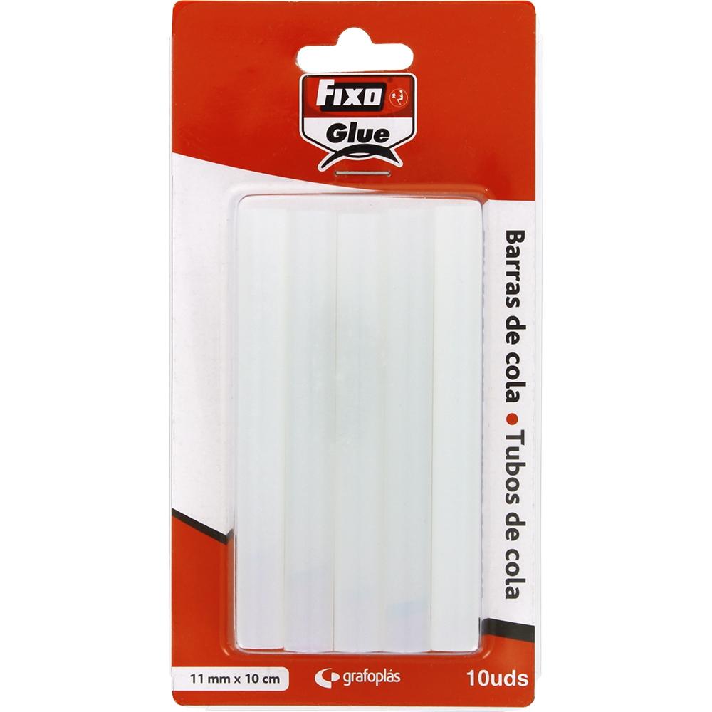 FIXO - BARRAS ADHESIVAS PARA PISTOLA DE COLA 10 CM X 11MM Ø TRANSPARENTE -10U- (Ref.58800)