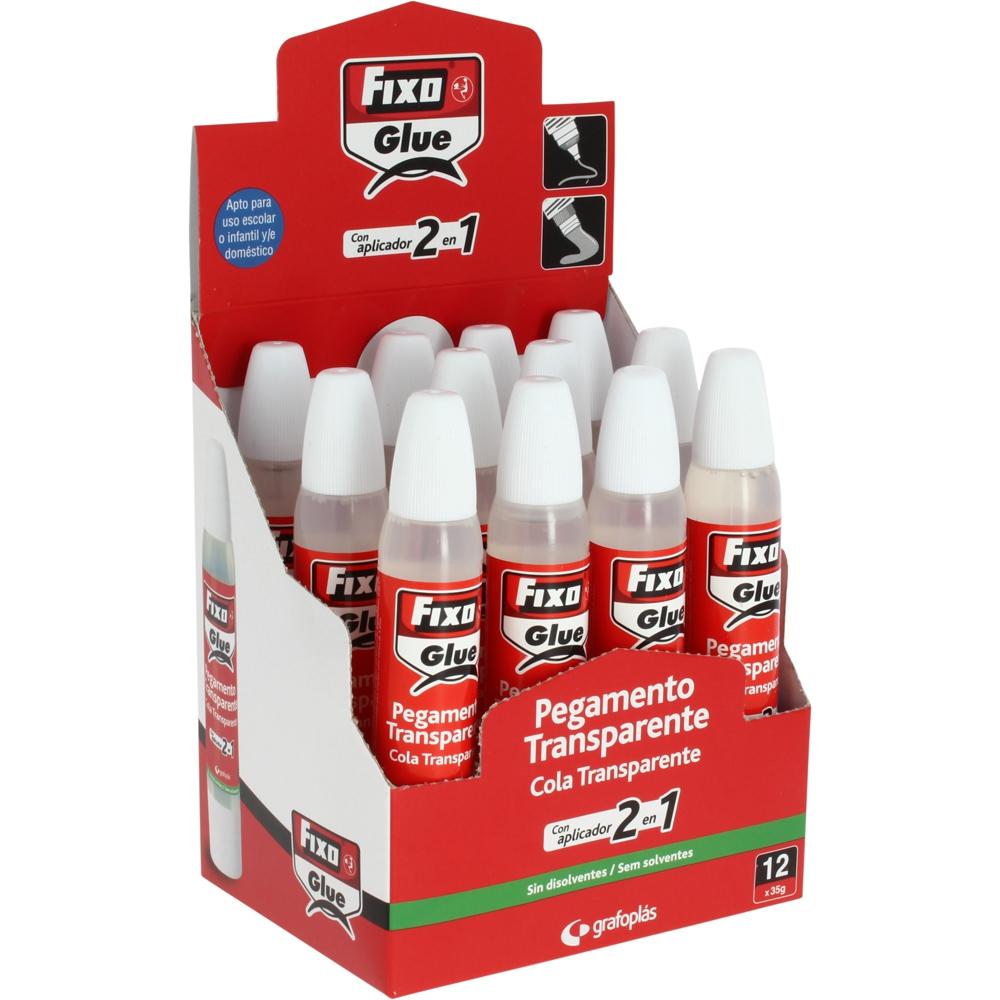 FIXO - PEGAMENTO TRANSPARENTE 35G CON APLICADOR DOBLE -12U- (Ref.19600)