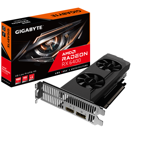 GIGABYTE - Radeon RX 6400 D6 LOW AMD 4 GB GDDR6 (Ref.GV-R64D6-4GL G10)
