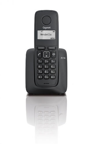 GIGASET - A116 Teléfono DECT Identificador de llamadas Negro (Ref.S30852-H2801-R101)