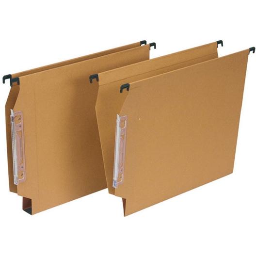 GRAFOPLÁS - CARPETA COLGANTE VISOR LATERAL CARTULINA FOLIO LOMO V KRAFT -50U- (Ref.10549)