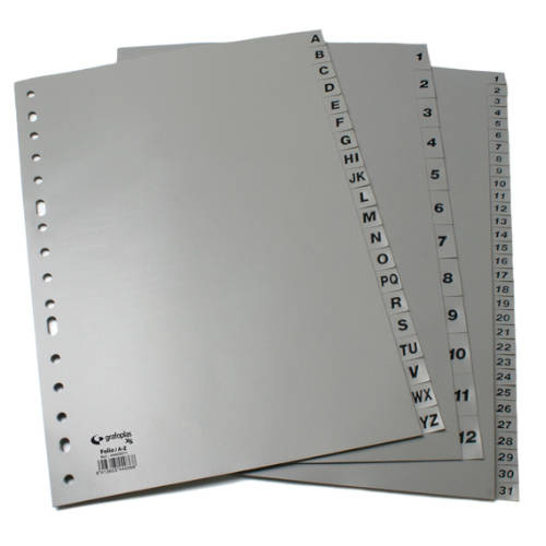 GRAFOPLÁS - JUEGO NUMERICO XS 1-31 FOLIO POLIPROPILENO GRIS GRAFOPLAS (Ref.44410071)