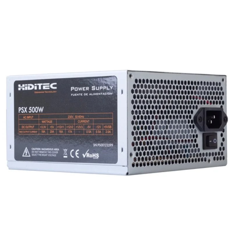 HIDITEC - Fuente Al. PSX500 PFC + Vent. 120mm BULK (Ref.PSU010028)