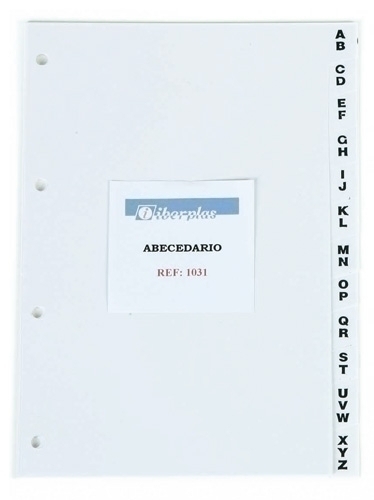 IBERPLAS - INDICE para LISTIN TELEFONICO PVC ALFABETICO 12 pestañas 4 taladros (Ref.1031-11)