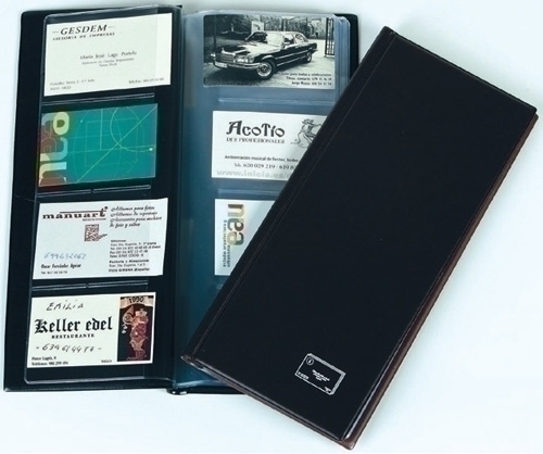 IBERPLAS - TARJETERO lomo soldado 2/3 20 fundas 160 tarjetas LISO COMERCIAL MARRON (Ref.1020I-04)