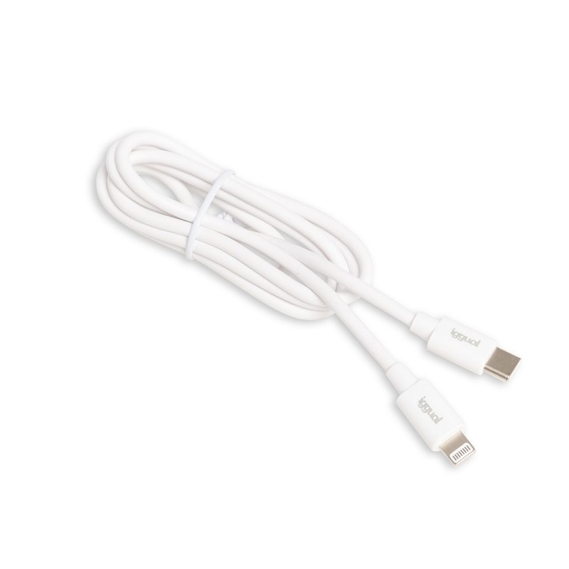 IGGUAL - cable USB-C/Lightning 100 cm blanco Q3.0 3A (Ref.IGG317761)