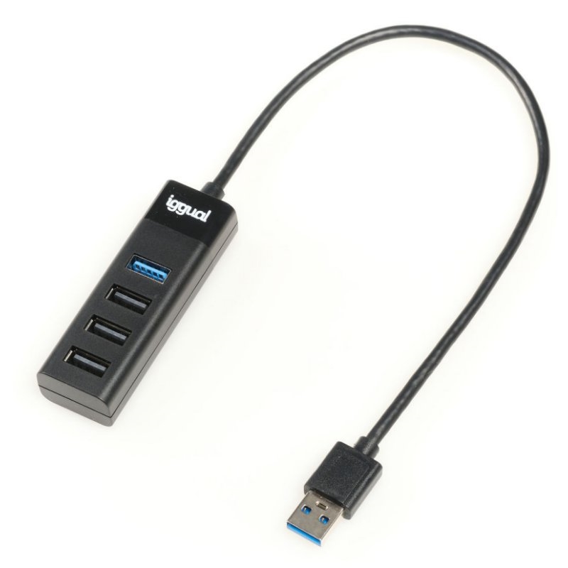 IGGUAL - Hub USB x 3 puertos USB 2.0 + 1 USB 3.0 (Ref.IGG317686)