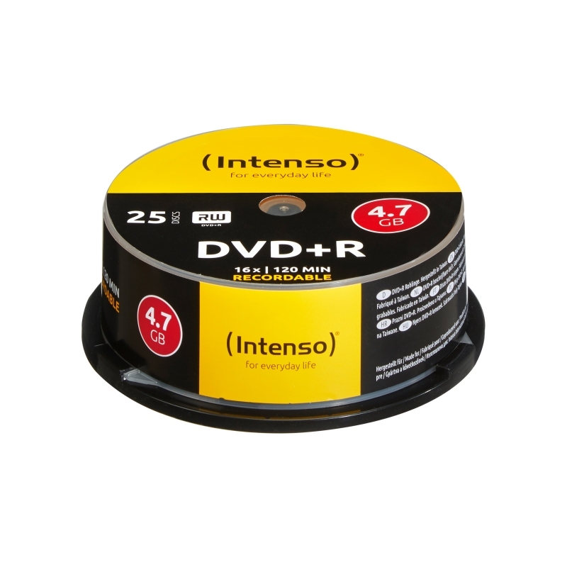 INTENSO - DVD+R 4.7GB 16x Tarrina 25Uds (Canon L.P.I. 5,25€ Incluido) (Ref.4111154)