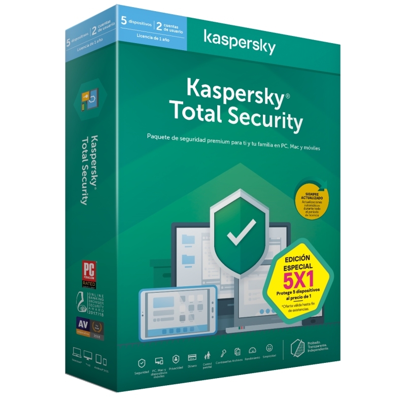 KASPERSKY - Total Security MD 2020 5L/1A (Ref.KL1949S5EFS-20)