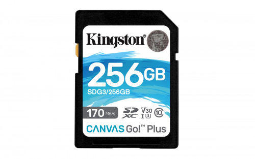 KINGSTON - Technology Canvas Go! Plus memoria flash 256 GB SD Clase 10 UHS-I (Canon L.P.I. 0,24€ Incluido) (Ref.SDG3/256GB)