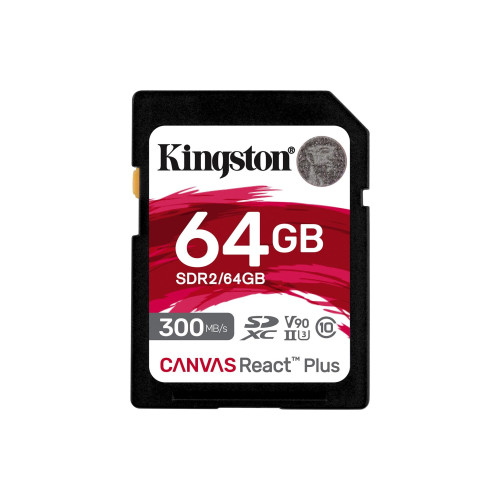KINGSTON - Technology Canvas React Plus 64 GB SD UHS-II Clase 10 (Canon L.P.I. 0,24€ Incluido) (Ref.SDR2/64GB)