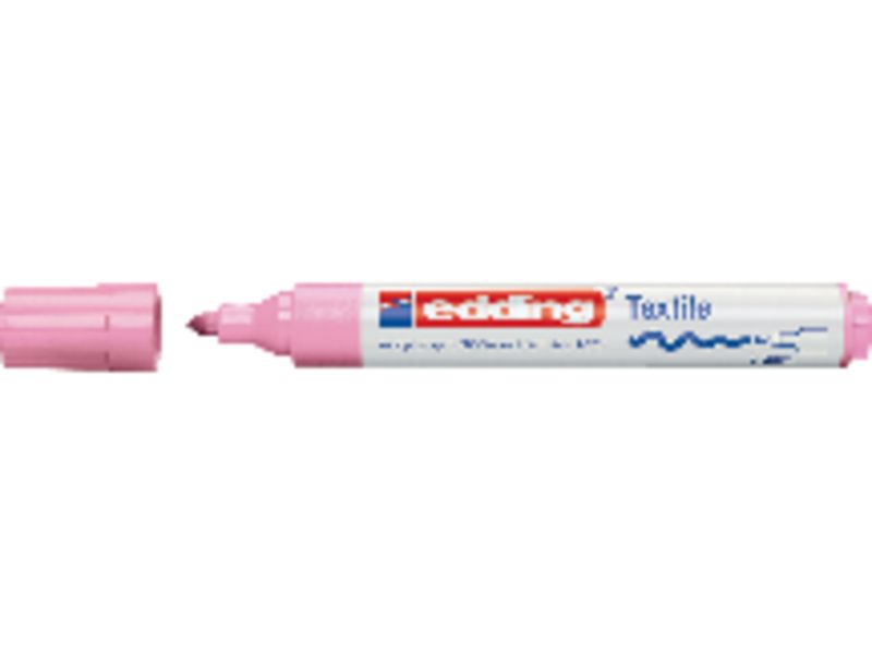 EDDING - Marcador textil 4500 Rosa punta de 2-3 mm. Tinta pigmentada a base de agua (Ref.4500-09)
