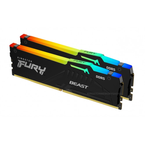 KINGSTON - MEMORIA FURY BEAST RGB DDR5 32GB KIT2 5200MHZ CL40 (Ref.KF552C40BBAK2-32)