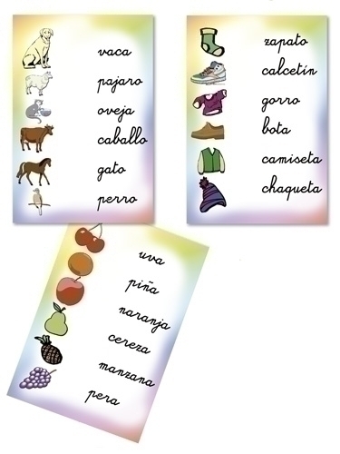 KLUGER - FICHAS ASOCIA LAS PALABRAS 24 fichas (5X6) reutilizables +3 AÑOS (Ref.D11042)