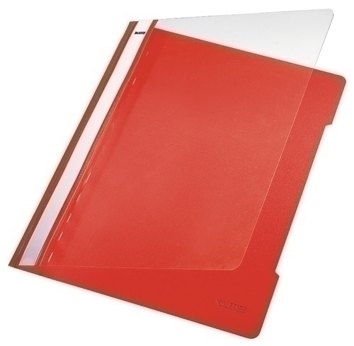LEITZ - DOSSIER FASTENER (PLASTICO) PVC A4 con TARJETERO ROJO (Ref.41910025)