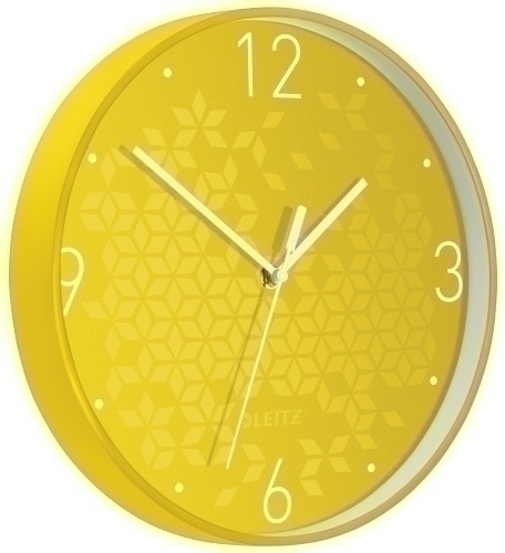 LEITZ - RELOJ PARED WOW ANALOGICO 29 CM Ø AMARILLO (Ref.90150016)