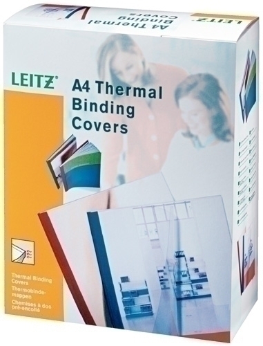 LEITZ - TAPA de ENCUADERNAR TERMICA A4 10 mm ctr.240 g BLANCO CAJA de 100 (Ref.177163)