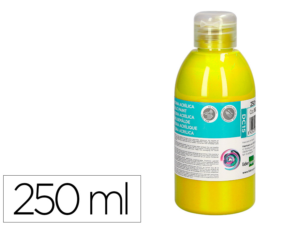 LIDERPAPEL - PINTURA ACRILICA BOTE DE 250 ML AMARILLO (Ref.DC15)