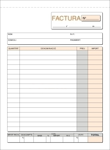 LOAN - TALONARIO CATALAN FACTURAS 4º NATU TRIPLI (Ref.T-65/C)
