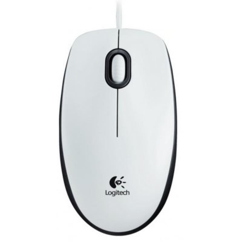 LOGITECH - RATÓN B100 CABLE USB 800PPP AMBIDIESTROS 3 BOTONES BLANCO (Ref.910-003360)