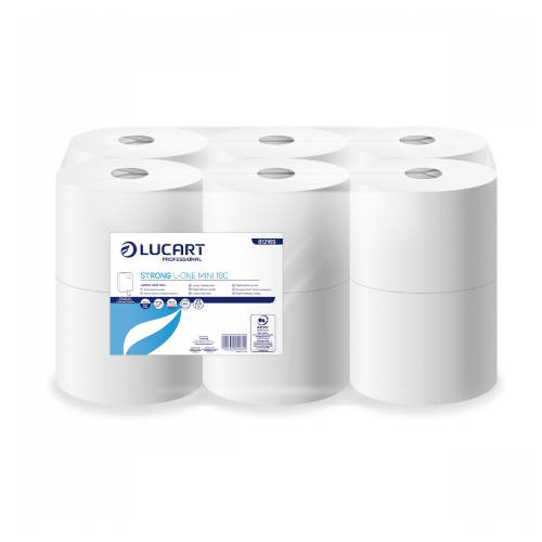 LUCART - PAQUETE 12 ROLLOS HIGIENICO INDUSTRIAL STRONG L-ONE MINI (Ref.CE659)