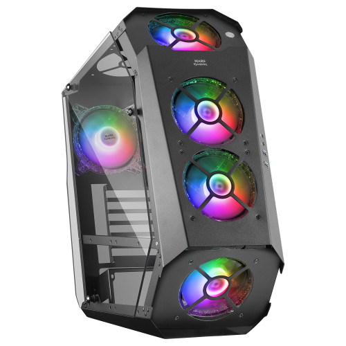 MARS GAMING - Caja PC Gaming ATX Doble Cristal Templado 5xVentilador RGB Negro (Ref.MC51)