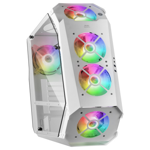 MARS GAMING - Caja PC Gaming ATX Doble Cristal Templado 5xVentilador RGB Blanco (Ref.MC51W)