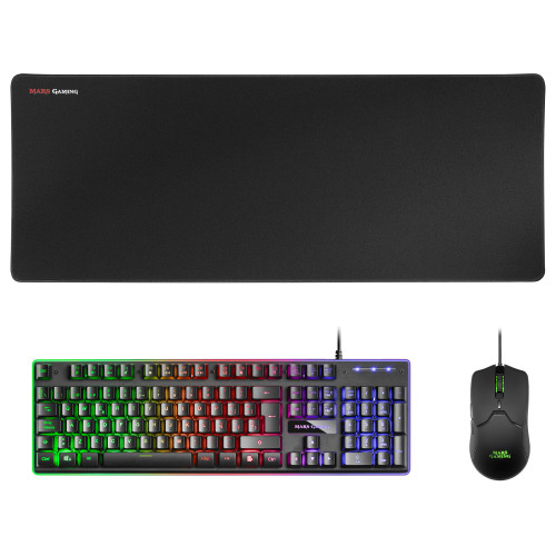 MARS GAMING - Combo Teclado+Ratón+Alfombrilla Negro ES (Ref.MCPXBES)