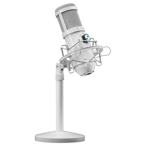 MARS GAMING - Micrófono Estudio Profesional LED Mute USB Blanco (Ref.MMICXW)