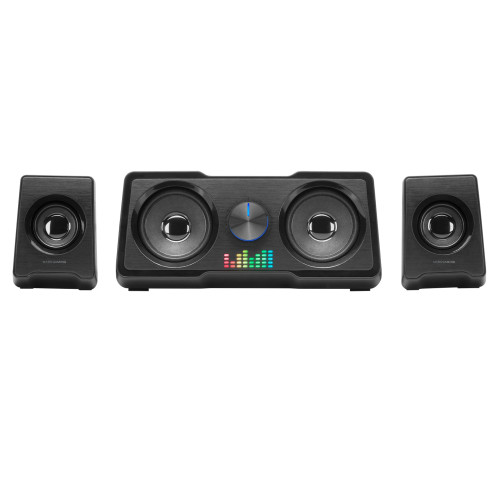 MARS GAMING - Altavoces Compactos Gaming 2.2 RGB Flow Subwoofer + 4 Altavoces Activos Sonido DSP 35W Negro (Ref.MS22)