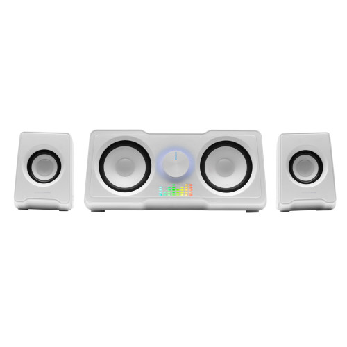 MARS GAMING - Altavoces Compactos Gaming 2.2 RGB Flow Subwoofer + 4 Altavoces Activos Sonido DSP 35W Blanco (Ref.MS22W)