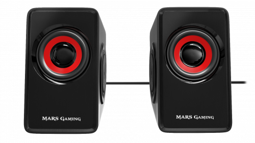 MARS GAMING - SPEAKERS 10W RMS USB, VIBRO-SUBWOOFER ULTRA BASS, REMOTE VOLUME CONTROL (Ref.MS1)