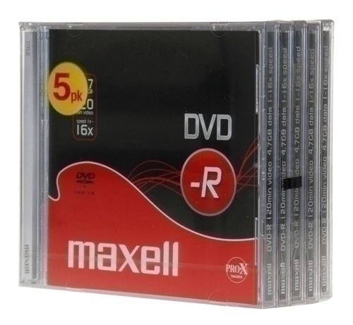 MAXELL - DVD -R 4,7GB 16x JEWEL CASE PACK 5 (Incluye Canon LPI de 1.05 €) (M173) (Ref.275517)