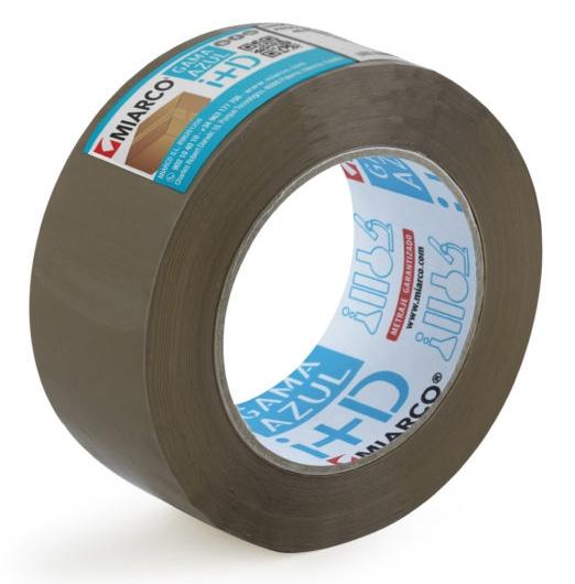 MIARCO - CINTA DE EMBALAJE GAMA AZUL ROLLO 48X66 MARRÓN PACK -6 UD- (Ref.22706)