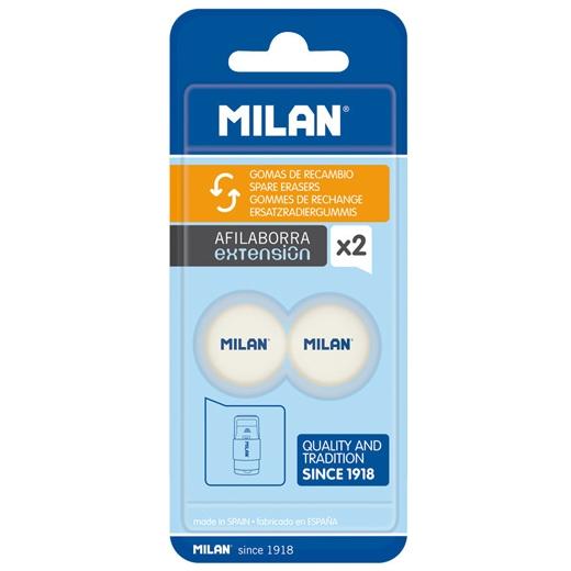 MILAN - GOMA DE BORRAR RECAMBIO AFILABORRA BLÍSTER 2U BLANCO (Ref.BNM10486)