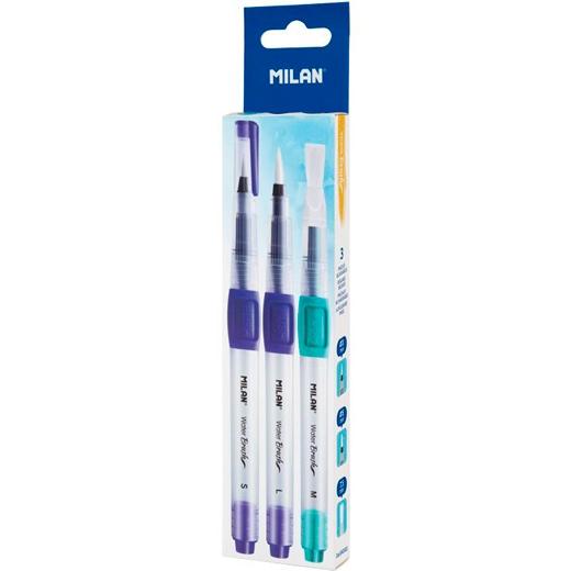 MILAN - PINCELES CON DEPÓSITO RECARGABLE PARA AGUA CAJA DE 3U SURTIDOS (Ref.04C403)