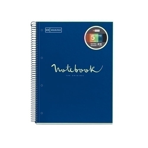 MIQUELRIUS - BLOC EMOTIONS NOTEBOOK 5 micro.tapa DURA A4 120h 90g CUADRIC.5x5 MARINO (Ref.46063)